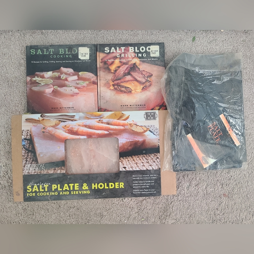 Salt Block with cover and cook books